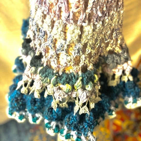 CROCHETED RUFFLE MINI DRESS WITH SPAGHETTI STRAPS - Picture 8 of 14